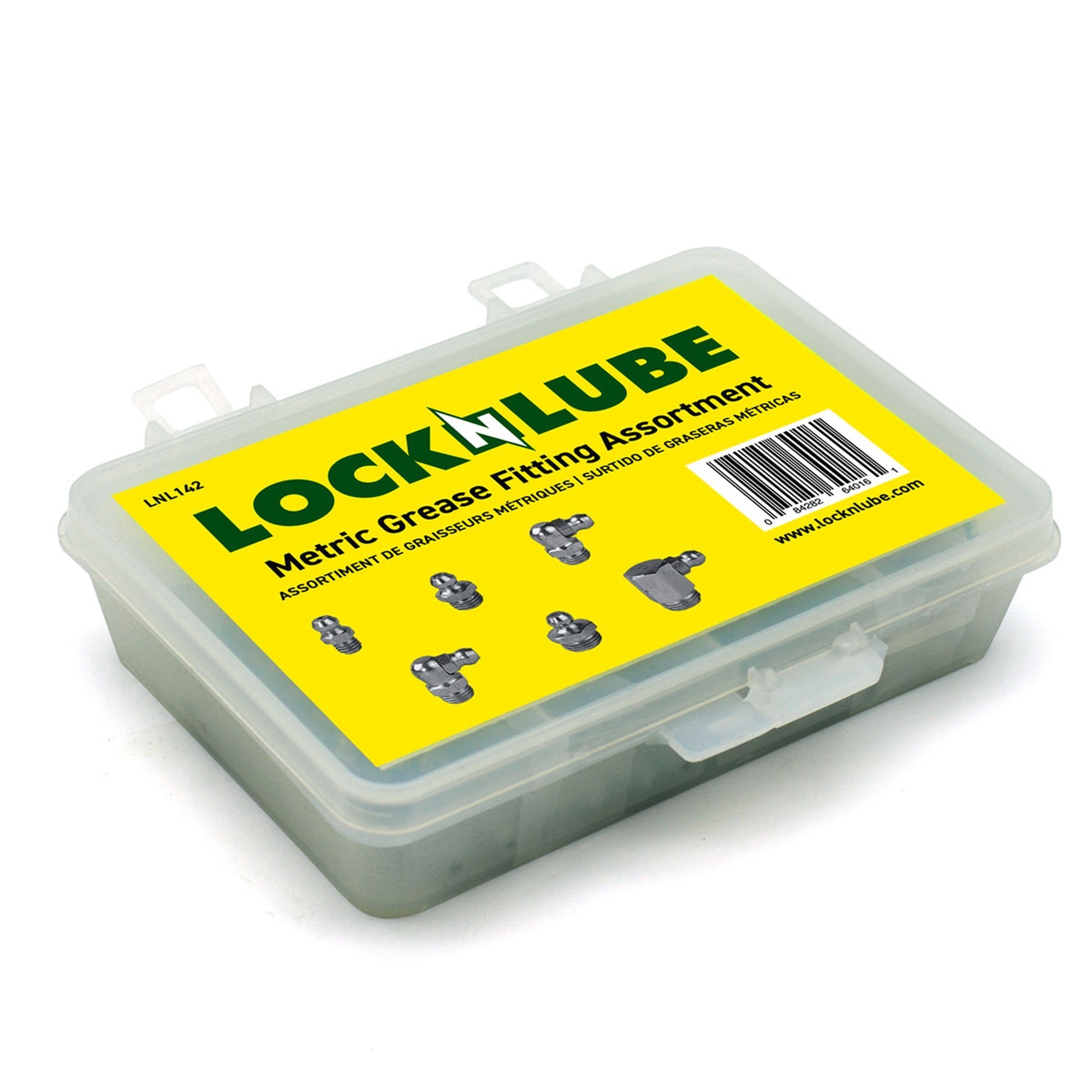 LockNLube Grease Fitting Set, Metric, 80-Piece - Model LNL142